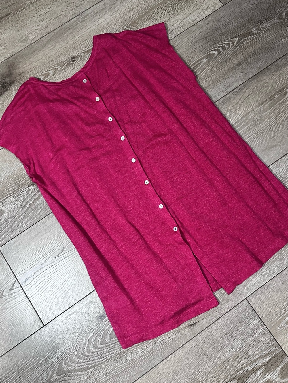 Women's Fuchsia Cap-Sleeve Tee - Picture 10 of 11